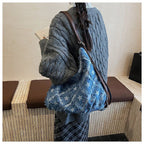 Frayed Star Denim Slouch Bag