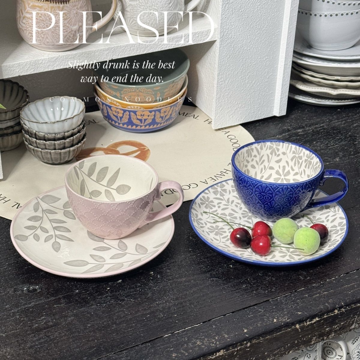 Relief Ceramic Breakfast Coffee Mug