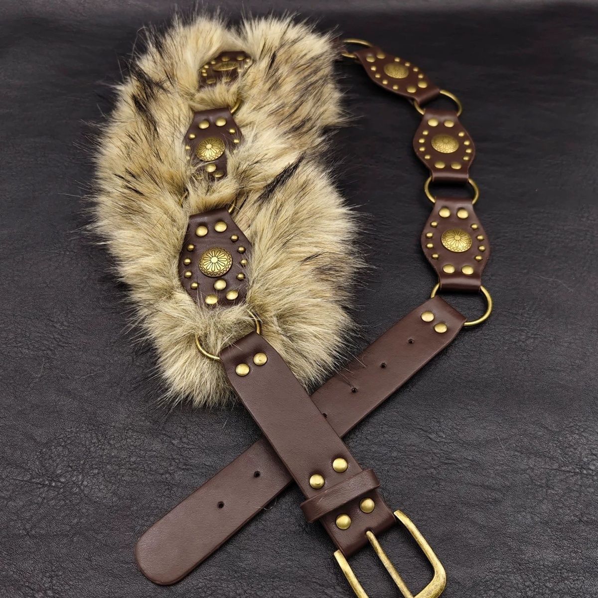 Punk Rivet Plush Belt