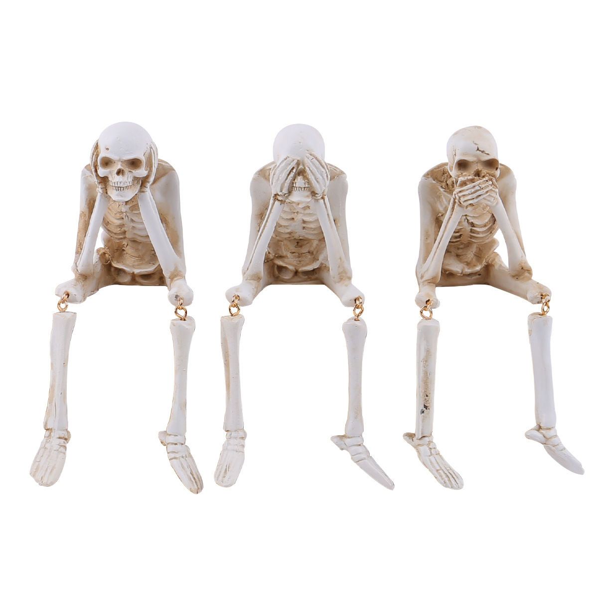 Shelf Sitting Skeleton Trio