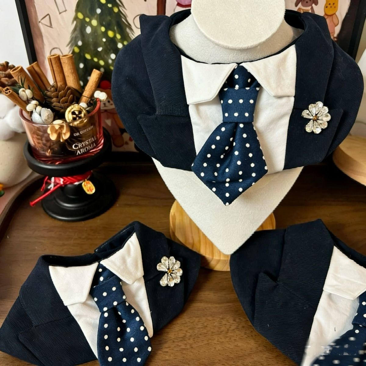 Floral Pet Bow Tie Accessory