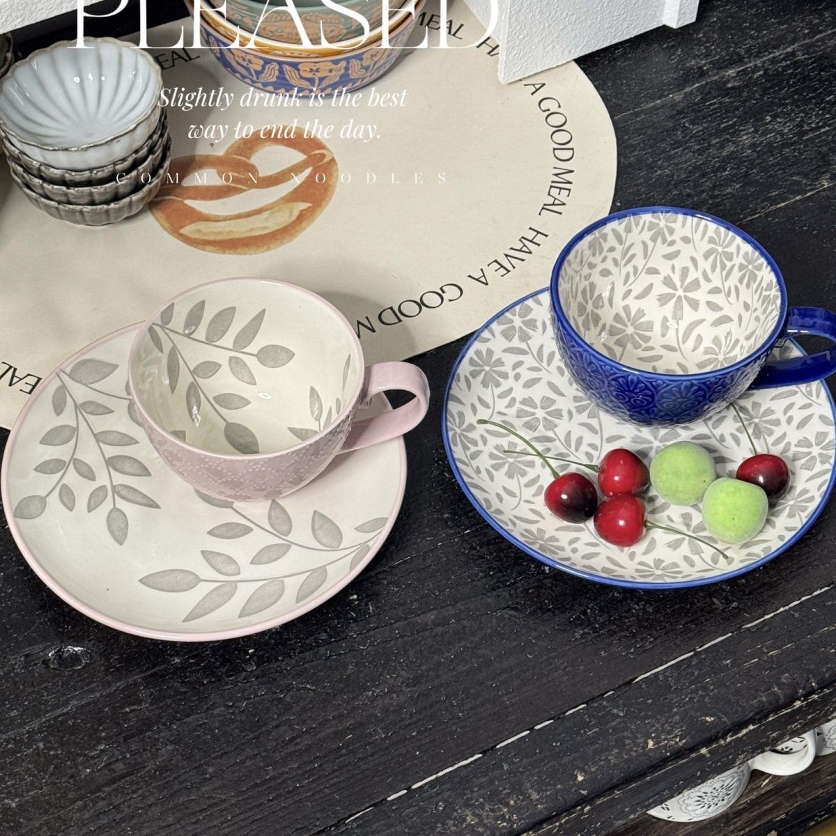 Relief Ceramic Breakfast Coffee Mug