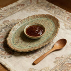 Hand-Formed Scored Oval Plate