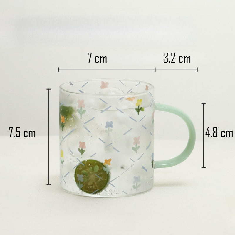 Patterned Clear Handled Mug