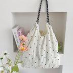 Mesh Drawstring Shoulder Tote