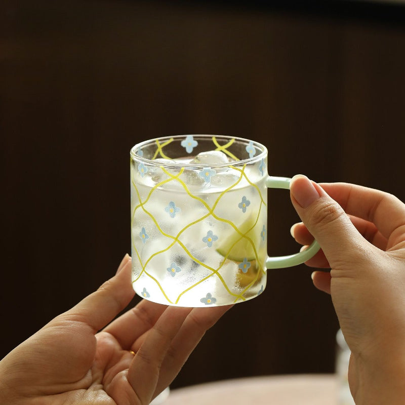 Patterned Clear Handled Mug