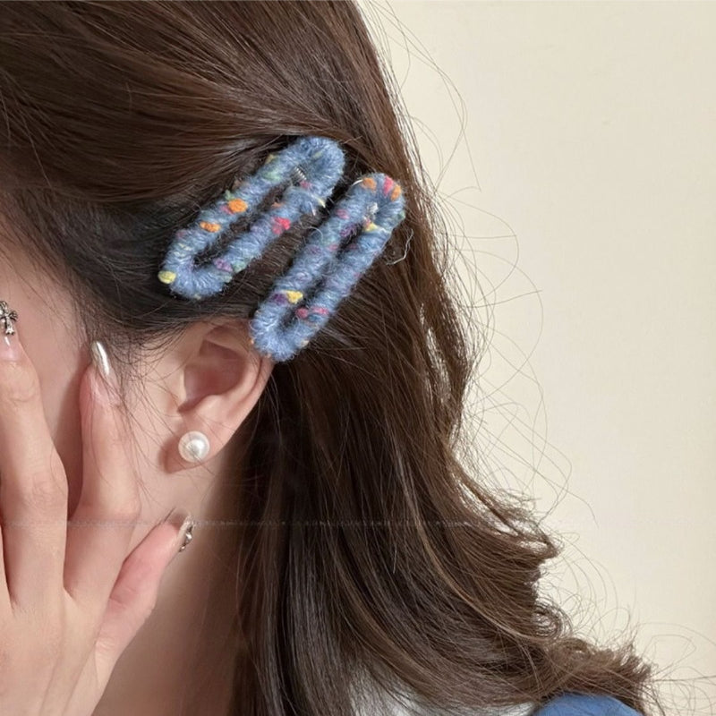 Plush Hair Clips Set