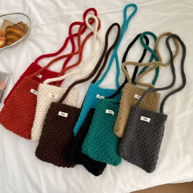 Popcorn Knit Phone Crossbody Bag