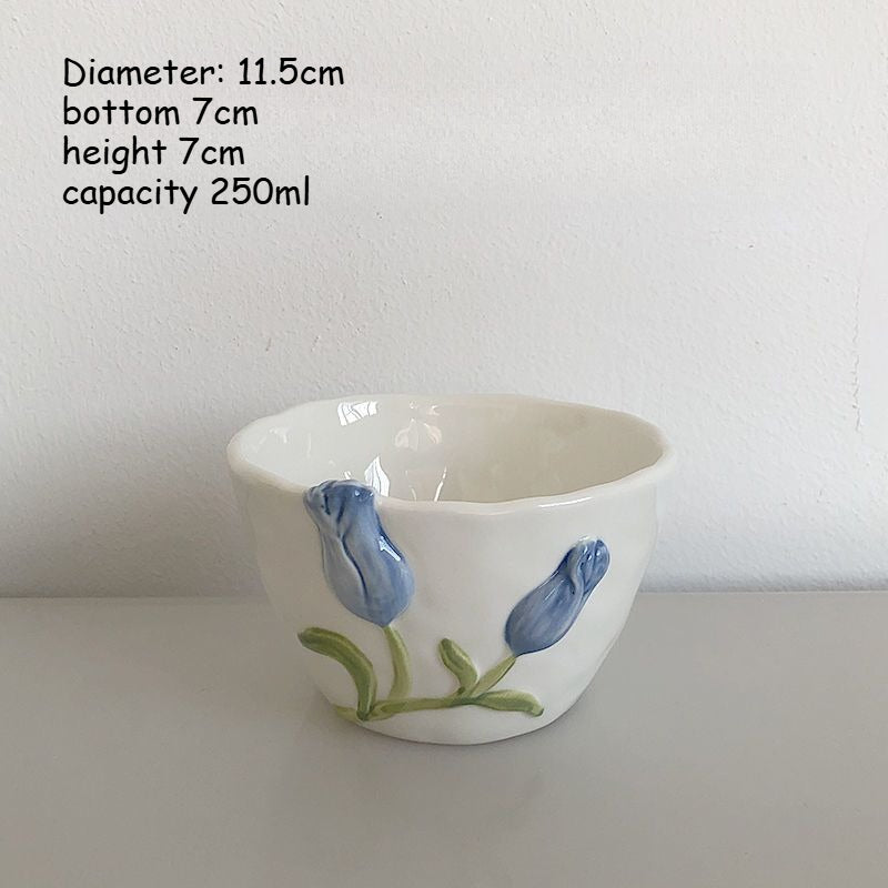 Embossed Tulip Ceramic Mug - Modomu