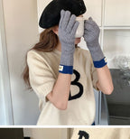 Contrast Cuff Touchscreen Gloves
