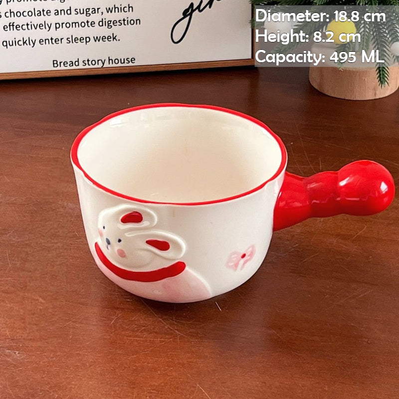 Hand Painted Rabbit Cereal Bowl - Modomu