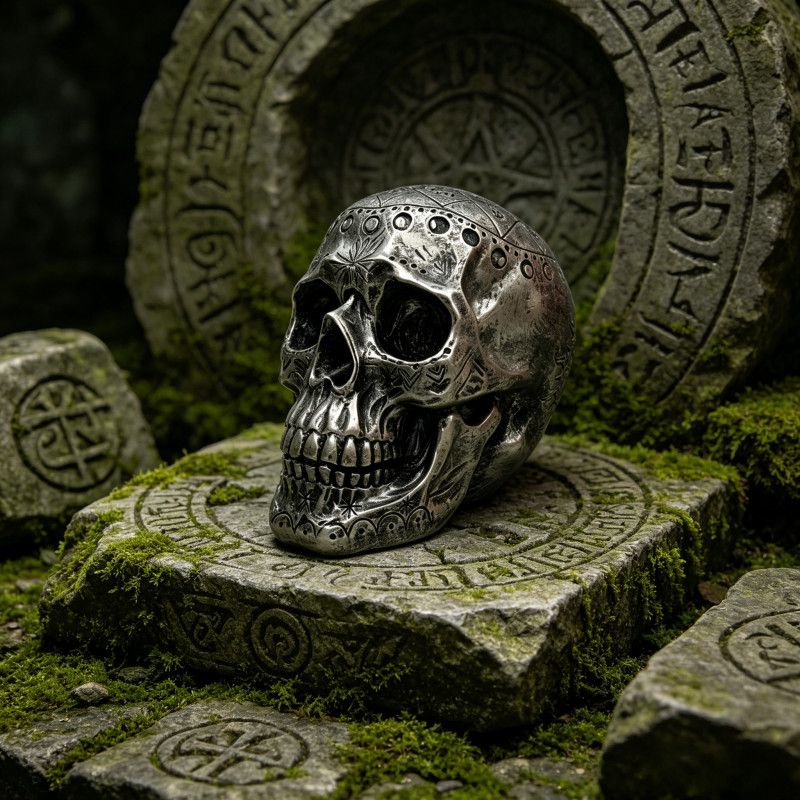 Engraved Skull Ornament