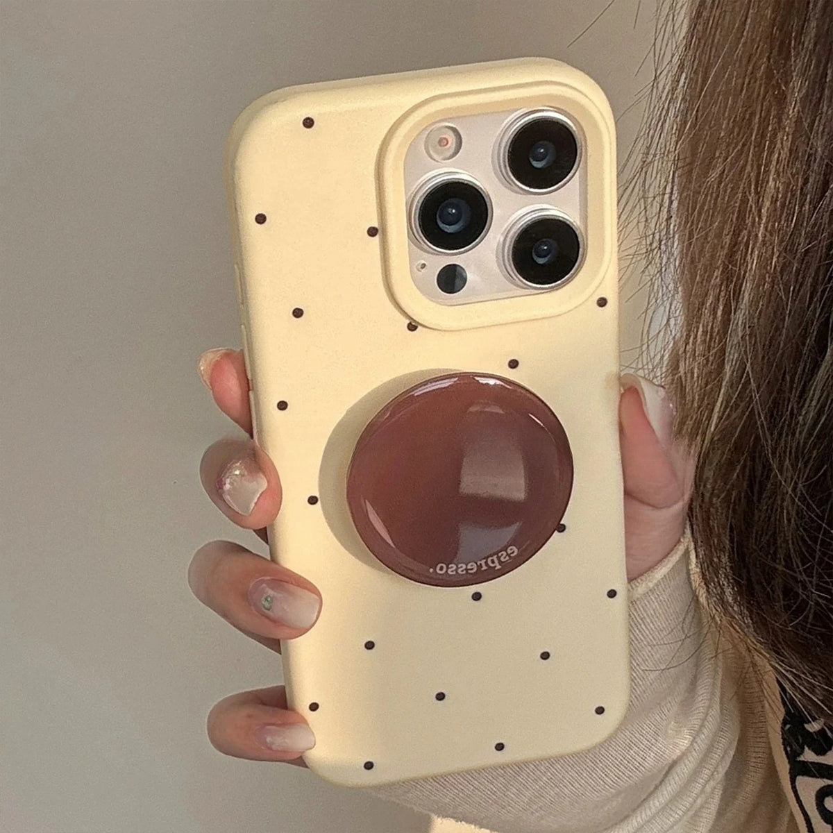 Espresso Dot Grip Phone Case