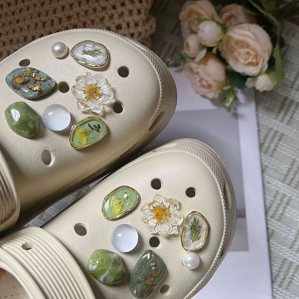 Pressed Fern Pebble Charms