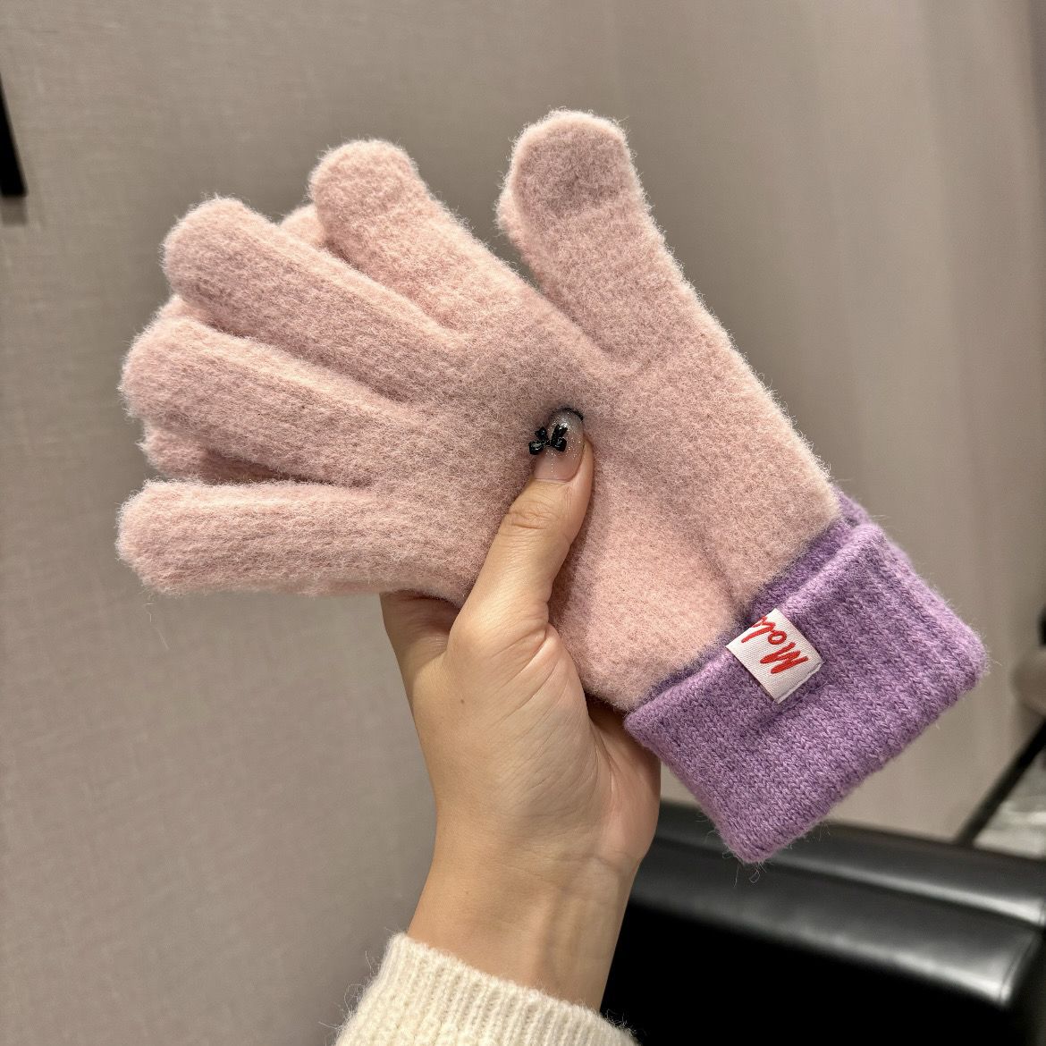 Double knit touchscreen winter gloves - Modomu