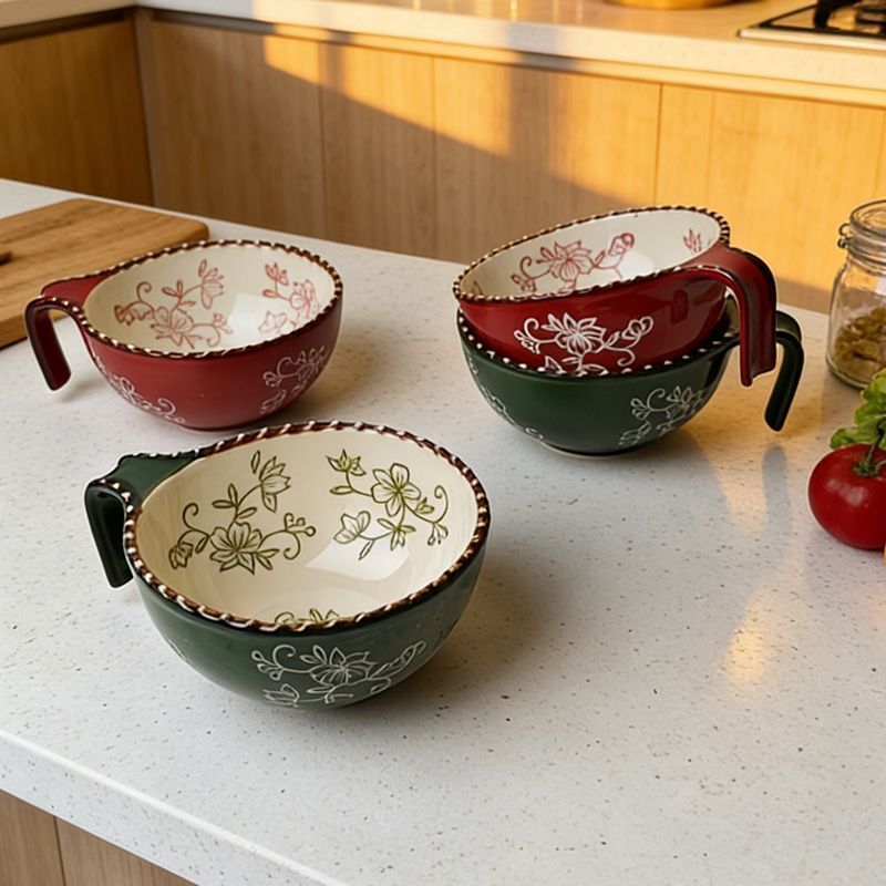 Oval Handled Salad Bowl