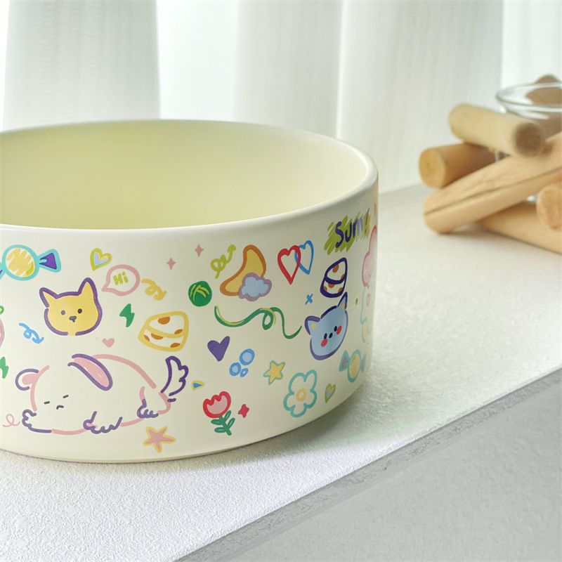 Graffiti Ceramic Pet Food Bowl
