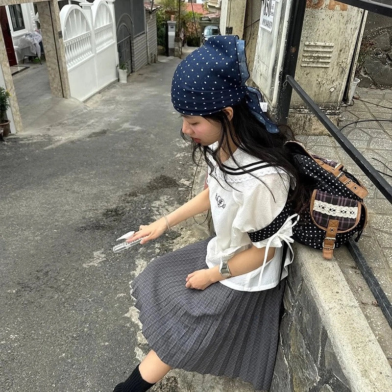 Retro Headscarf with Polka Dots - Modomu