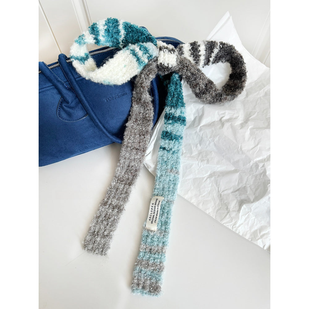 Rainbow Plush Y2K Scarf - Modomu