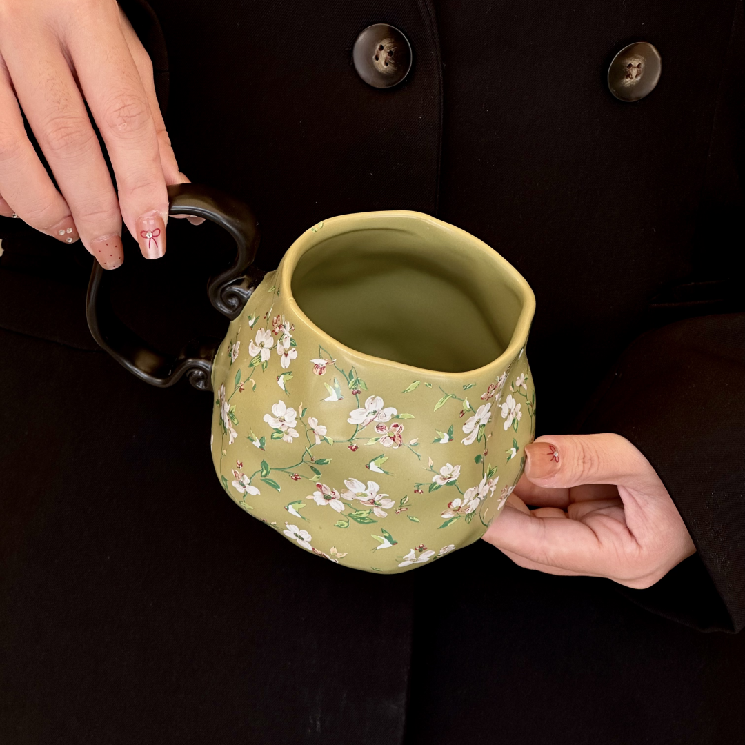 Vintage Floral Ceramic Mug