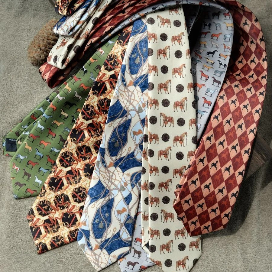 Hand Printed Retro Pattern Tie - Modomu