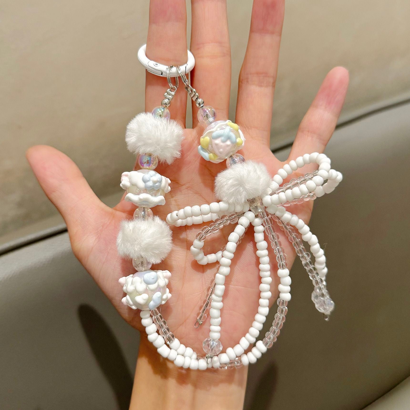 Beaded Phone Lanyard With Bow