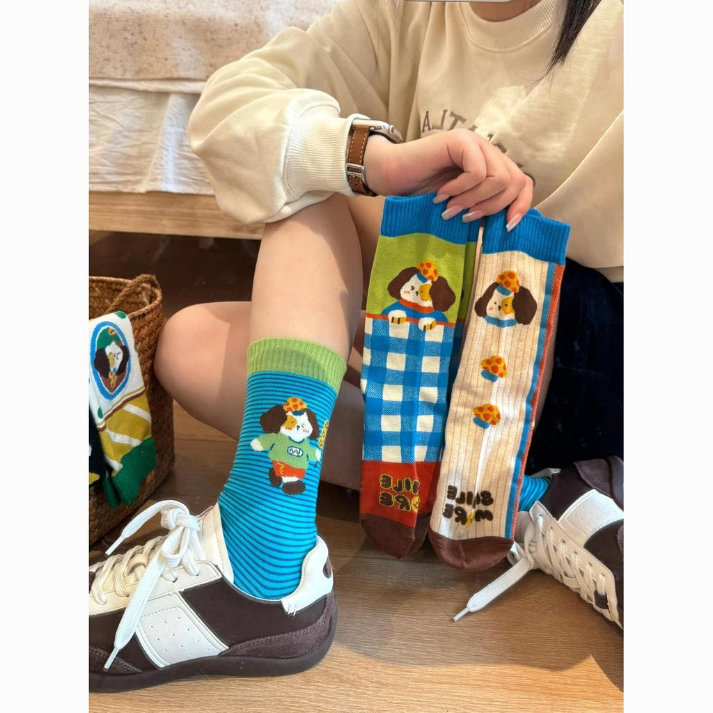 Cute Puppy Graphic Tube Socks - Modomu