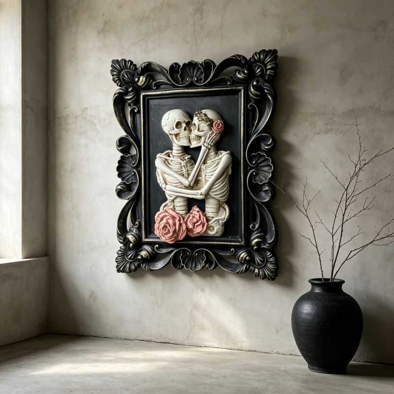 Embracing Skeletons Wall Plaque