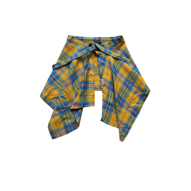 Unisex Plaid Layered Skirt - Modomu
