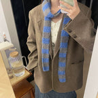 Striped Plush Skinny Scarf