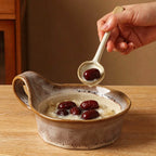 Retro Ceramic Dessert Spoon