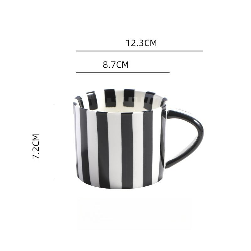 Hand-Painted Striped Ceramic Mug