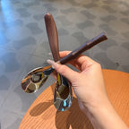 Pearlescent Bamboo Handle Soup Spoon