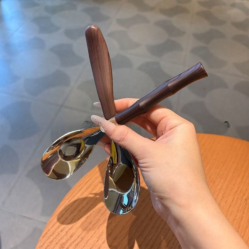Pearlescent Bamboo Handle Soup Spoon