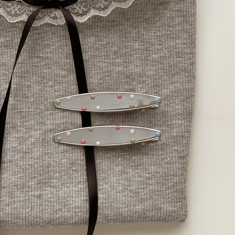 Polka Dot Metal Hair Clip