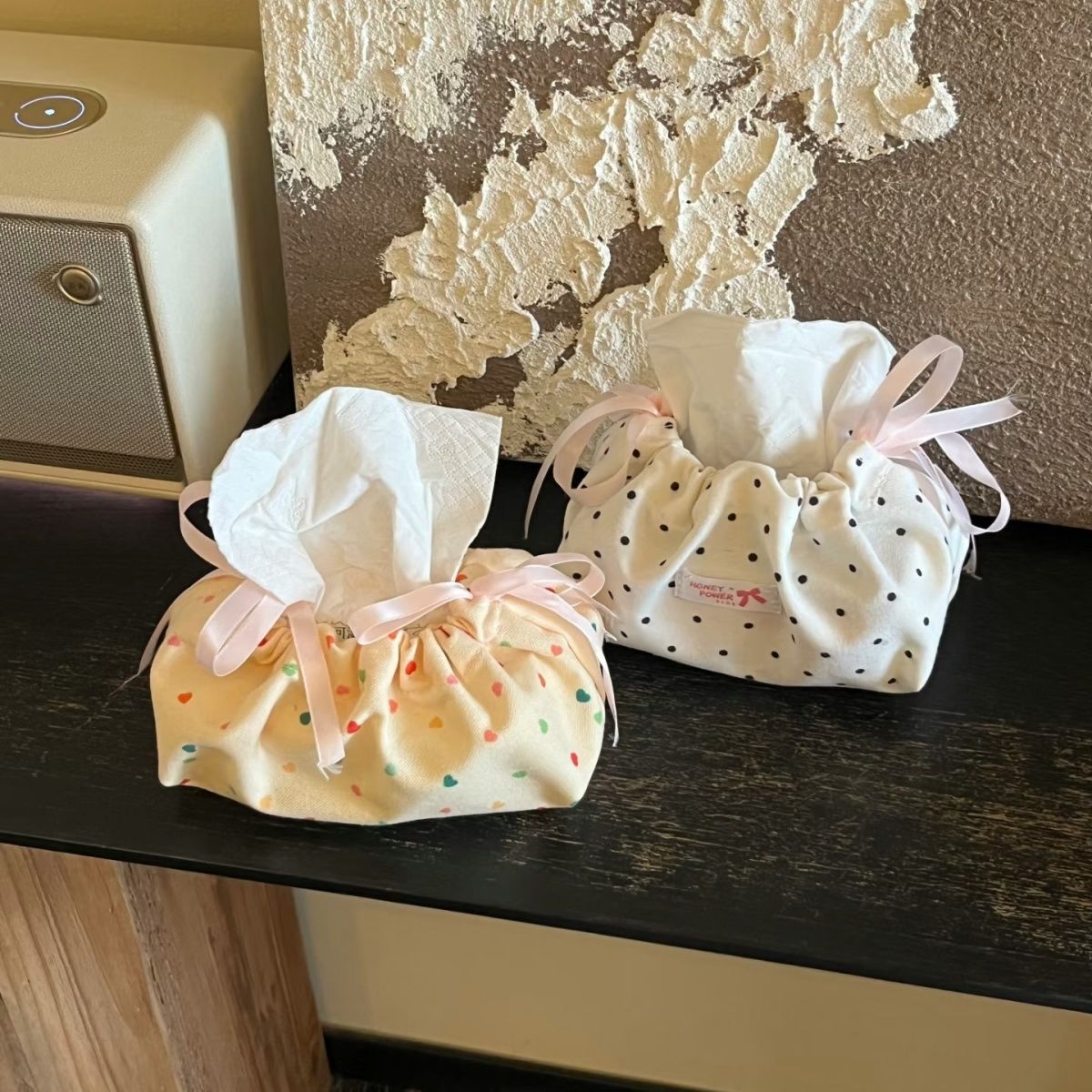 Polka Dot Drawstring Tissue Bag - Modomu