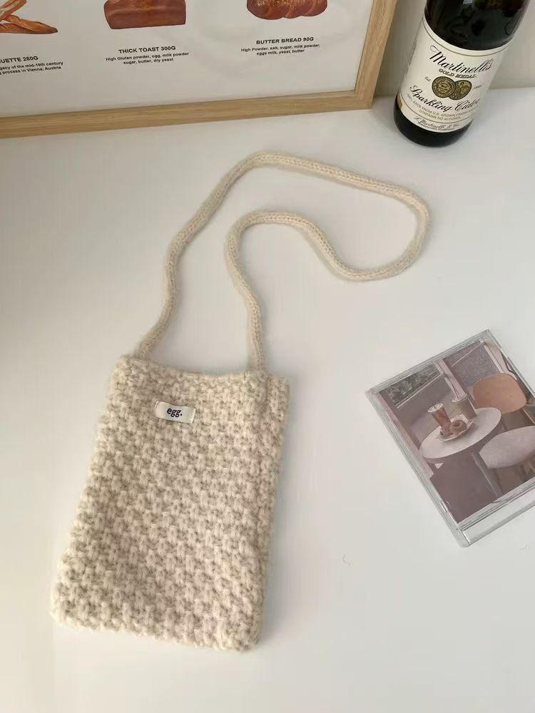 Popcorn Knit Phone Crossbody Bag