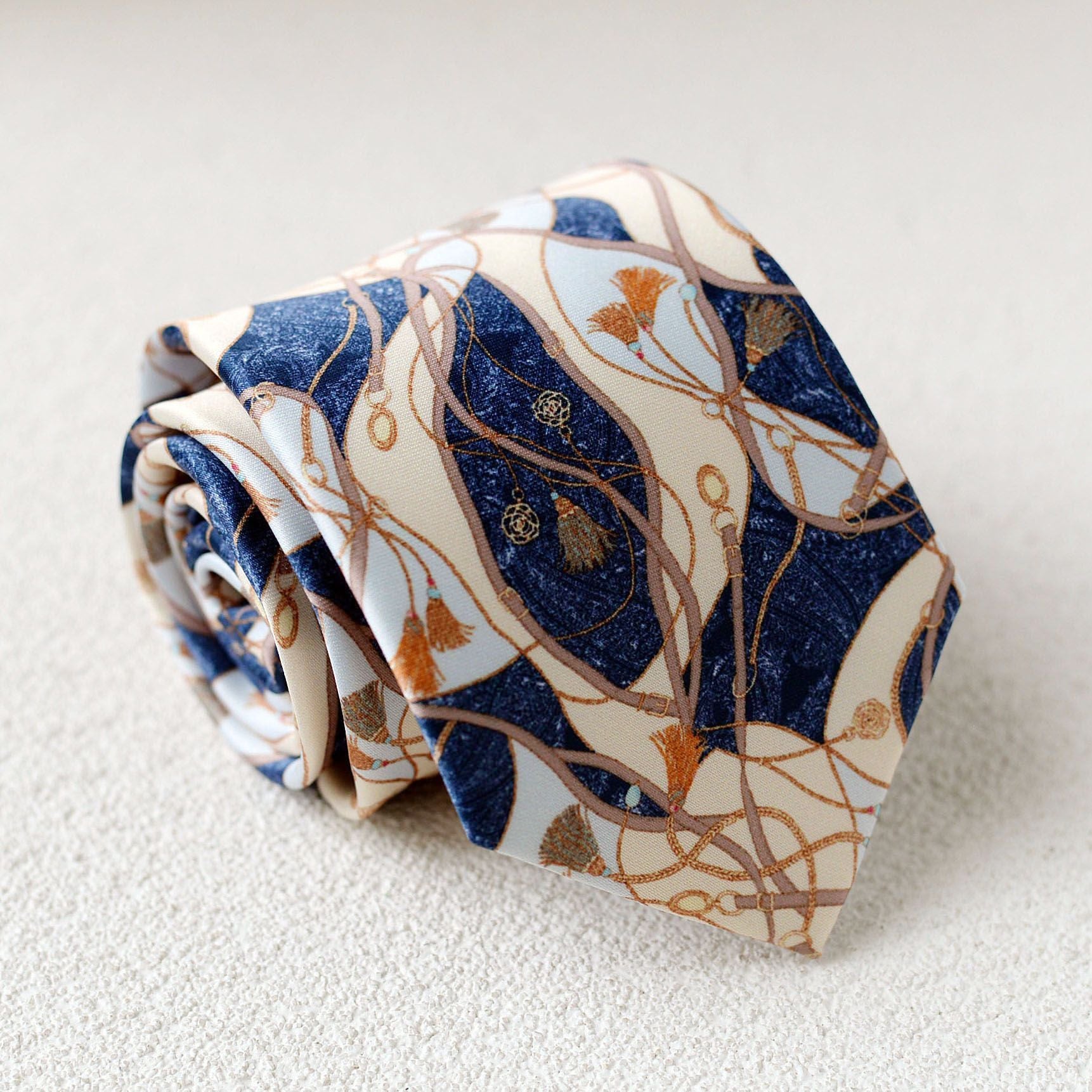 Hand Printed Retro Pattern Tie - Modomu