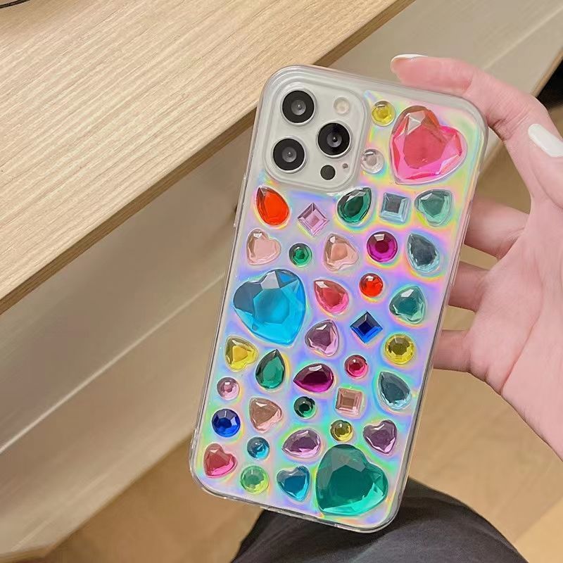 Scattered Jewel Iridescent Phone Case