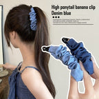Denim Banana Hair Clip