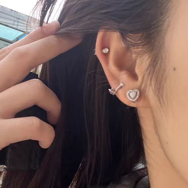 Minimal Heart Stud Earrings Set - Modomu