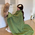Polka Dot Button Wrap Blanket