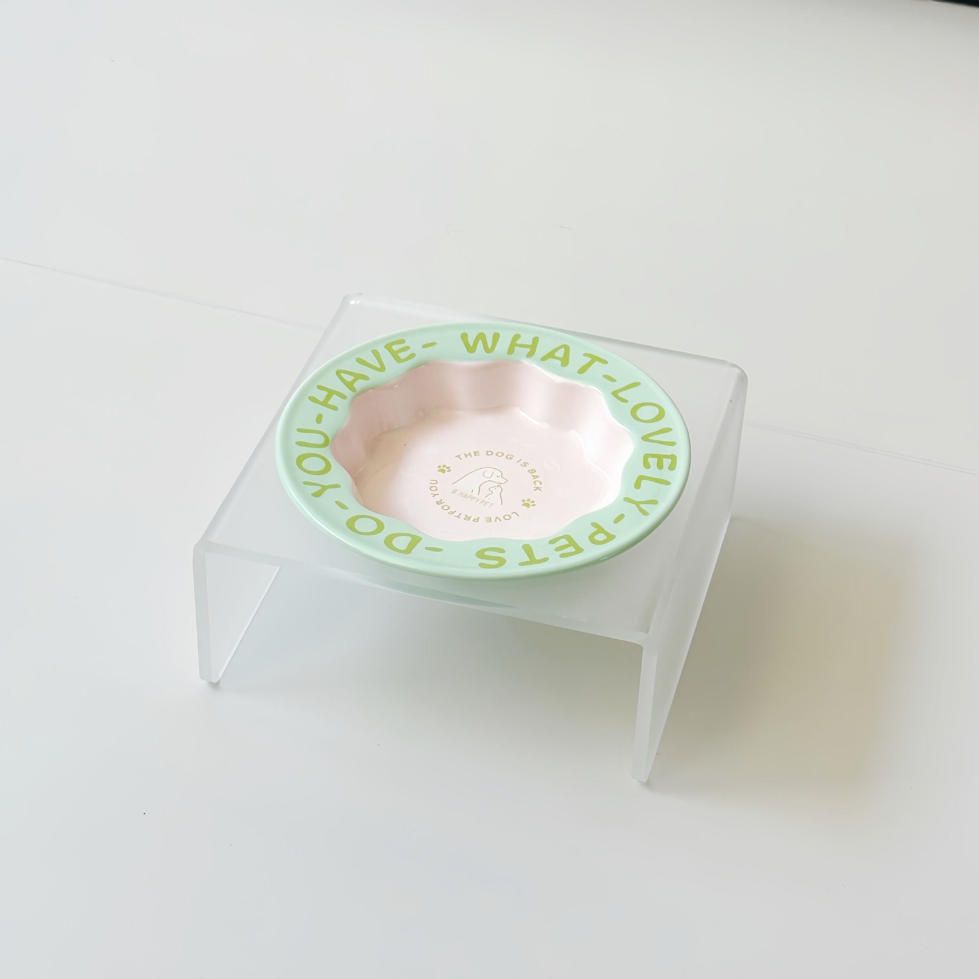 Ceramic Cat Bowl With Stand