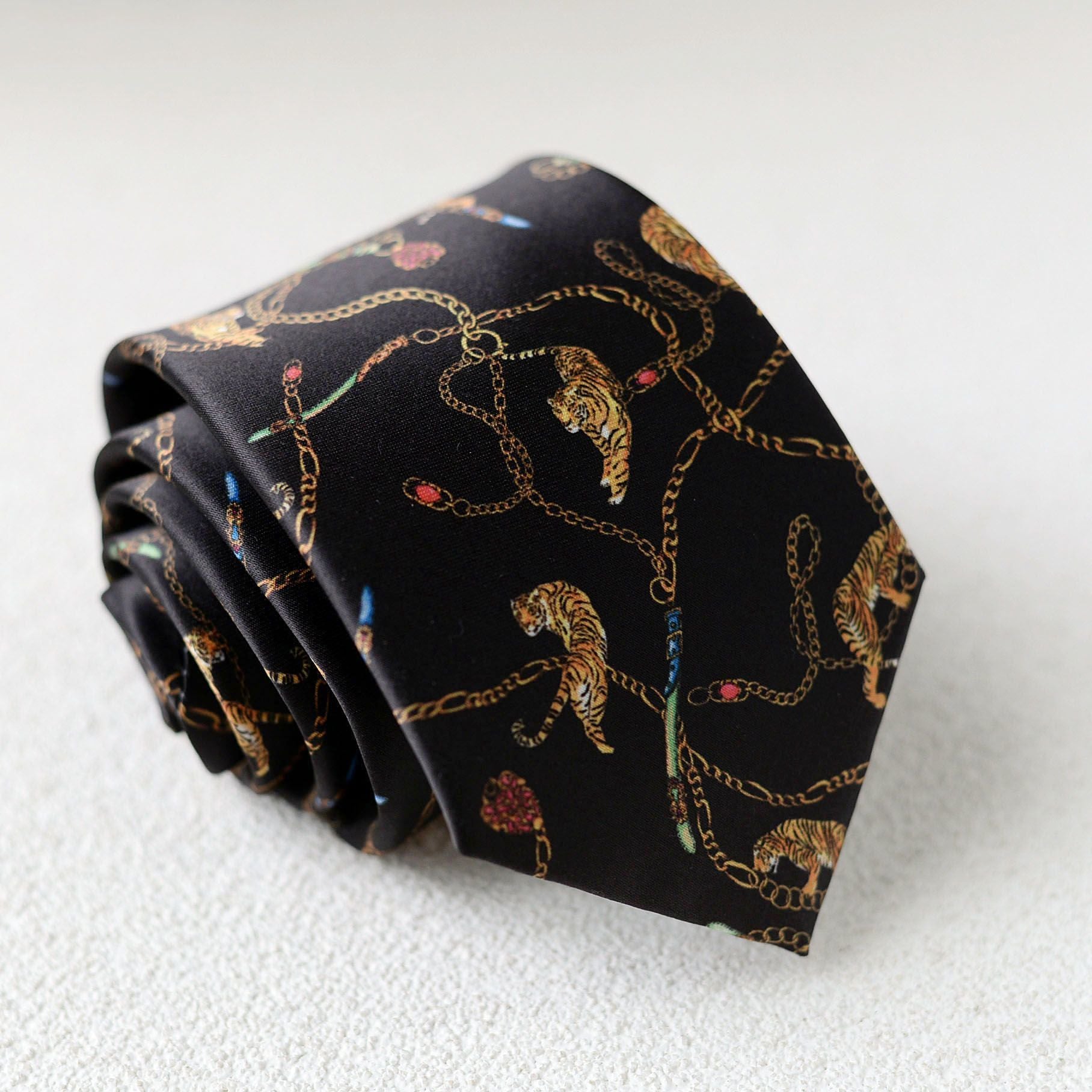 Hand Printed Retro Pattern Tie - Modomu