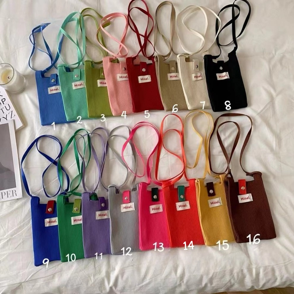 Ribbed Knit Phone Pouch