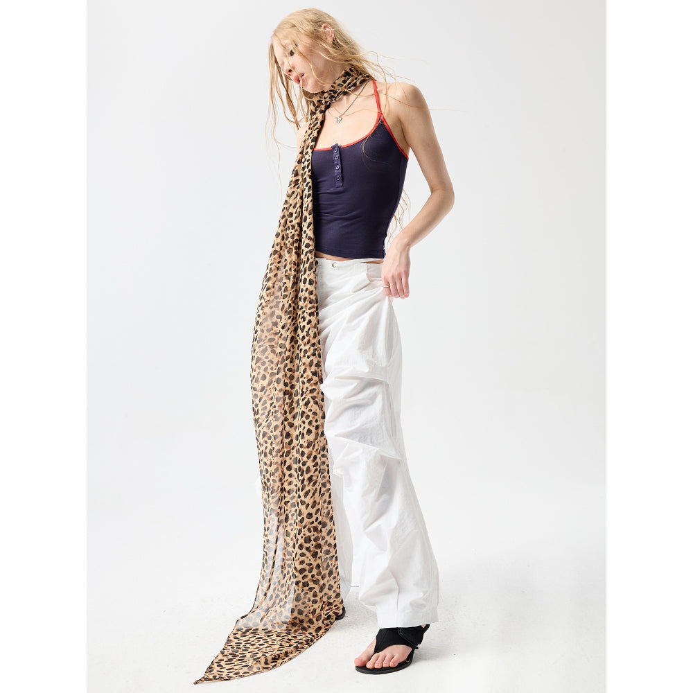 Retro Leopard Print Silk Scarf - Modomu