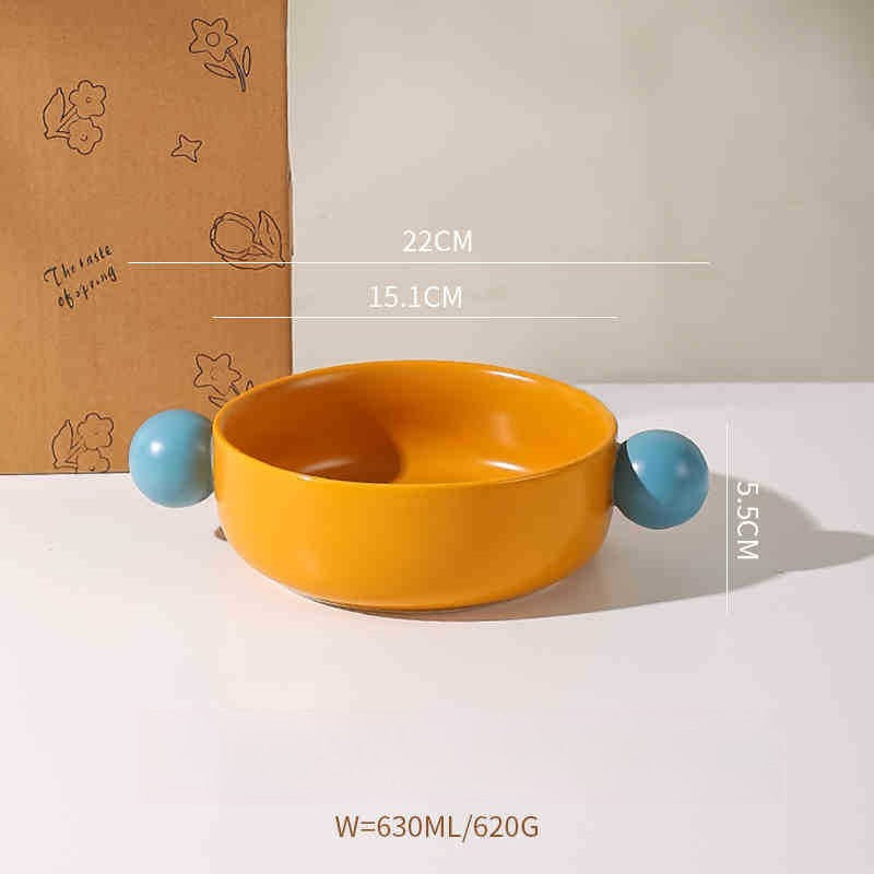 Contrast Handle Ceramic Salad Bowl - Modomu