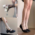 Frilled Sheer Mesh Ankle Socks