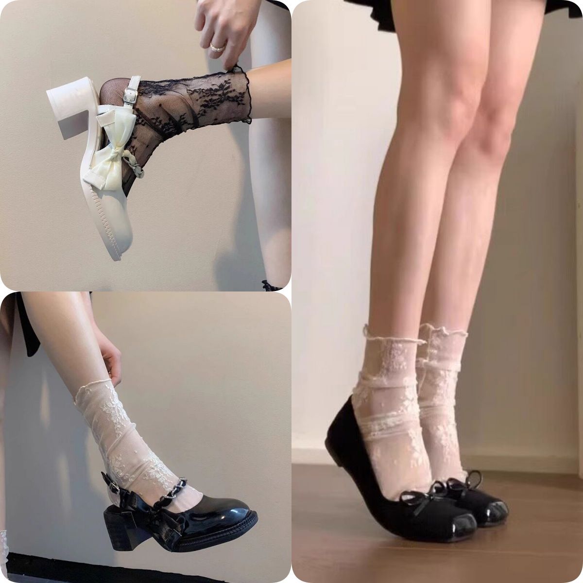 Frilled Sheer Mesh Ankle Socks
