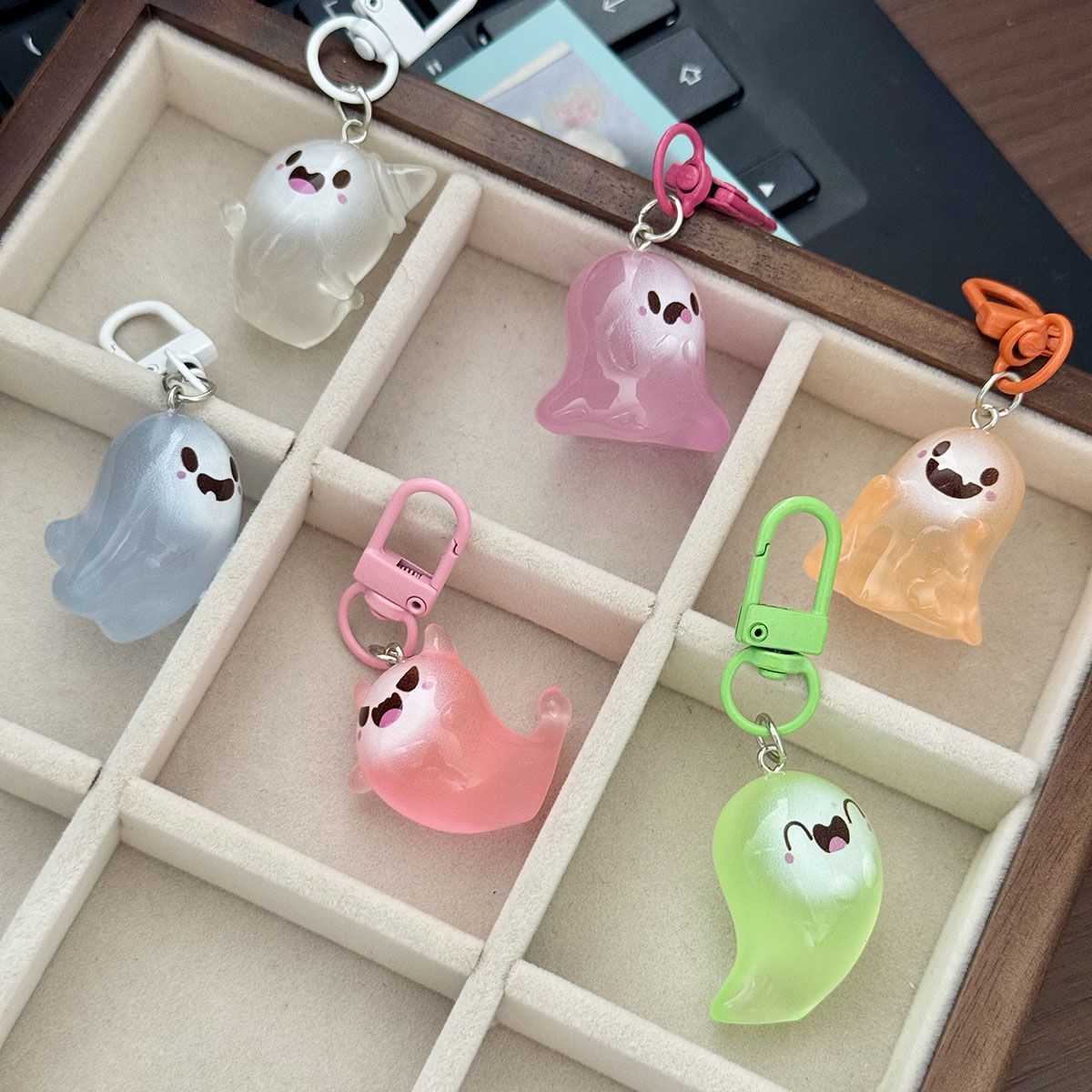 Glowing Ghost Keyring Charm